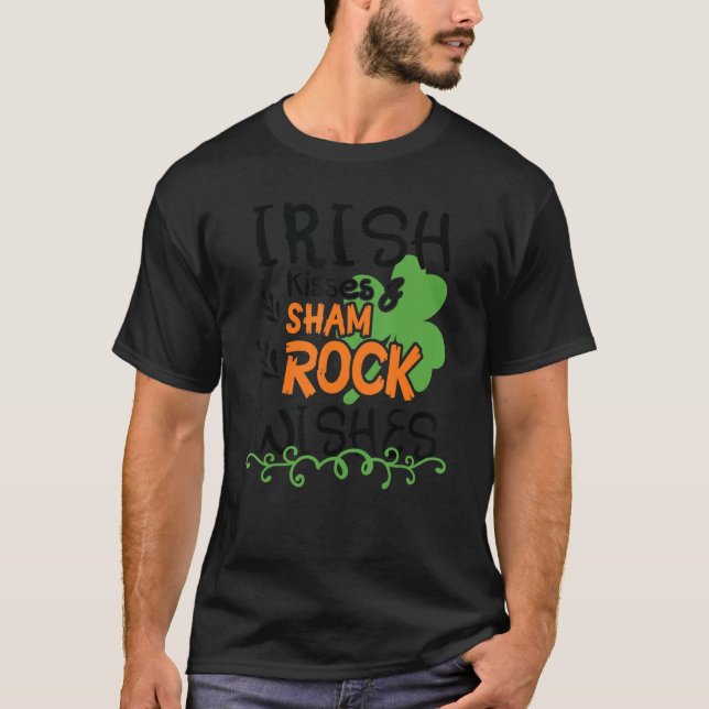 Camiseta Engraçado Dia de São Patrício Irlandês Kisses Sham (Frente)