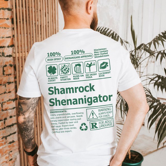 Camiseta Engraçado Dia de São Patrício irlandês Shamrock (Criador carregado)