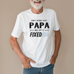 Camiseta Engraçado Dia do Pai Papai Arranjará Russo