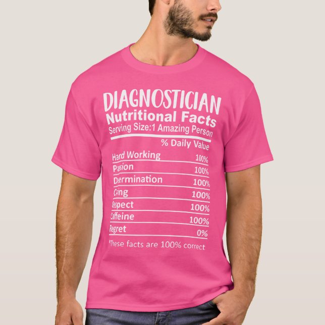Camiseta Engraçado Diagnóstico Fatos Nutricionais Educacion (Frente)