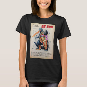 Camiseta Engraçado diagrama de anatomia japonês Kaiju