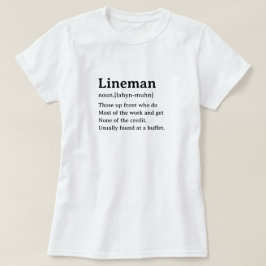 Camiseta Engraçado Dicionário Definição Lineman