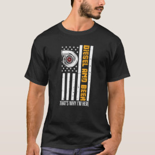 Camiseta Engraçado Diesel e cerveja, é por isso que estou a