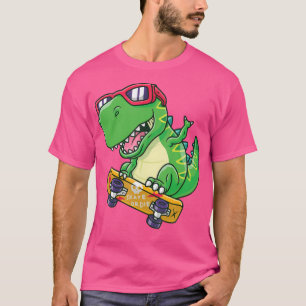 Camiseta Engraçado Dino Skateboard Shirt Skater Dinosaur Te
