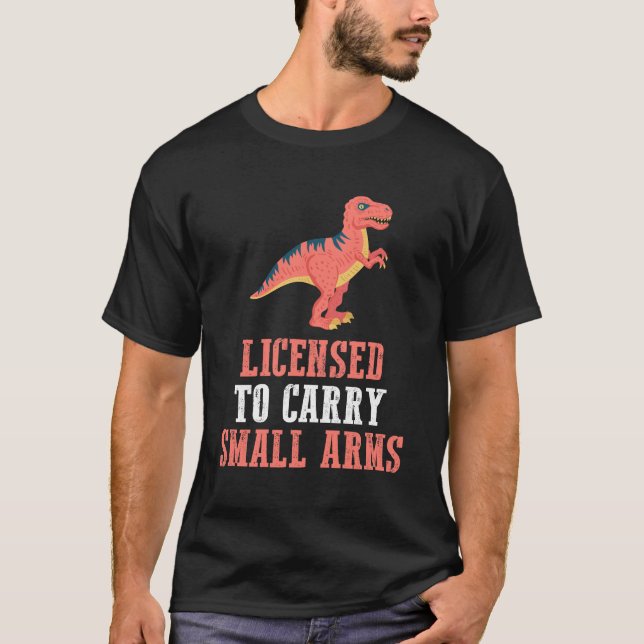 Camiseta Engraçado Dinossauro - Licenciado Para Carregar De (Frente)