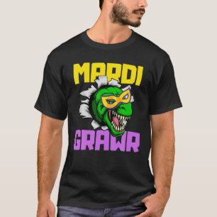 Camiseta Engraçado Dinossauro Mardi Gras Figurino Essencia