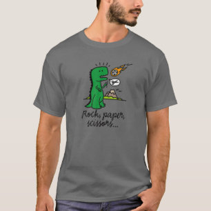Camiseta Engraçado Dinossauro Presente Rex Rock Tesoura Me
