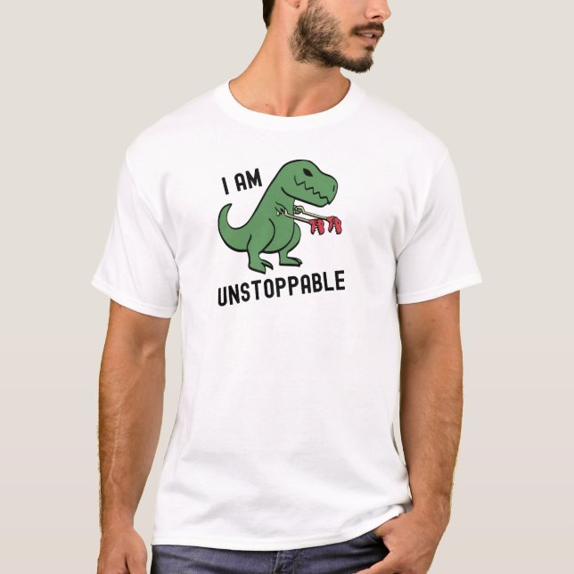 Camiseta Engraçado Dinossauro T rex Eu sou imparável (Frente)