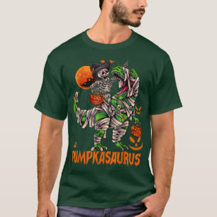 Camiseta Engraçado Dinossauro T rex Mamãe Pumpkin Halloween