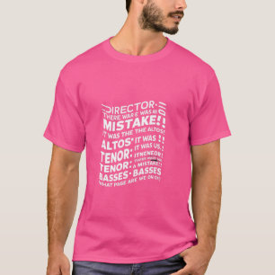 Camiseta Engraçado diretor do Coro Soprano Alto Tenor Bass 
