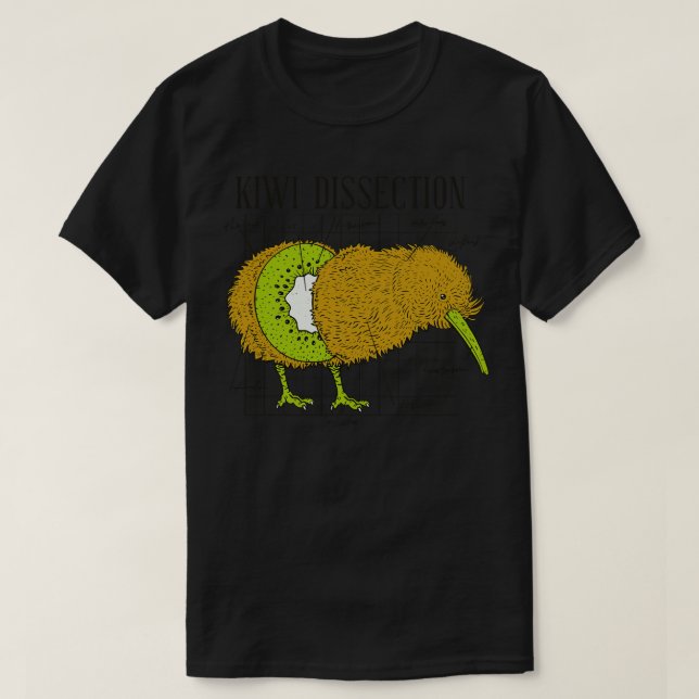 Camiseta Engraçado Dissecação de Ave Kiwi Engraçado Biologi (Frente do Design)
