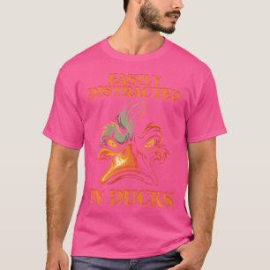 Camiseta Engraçado Distraído Facilmente Por Patos Caçando P