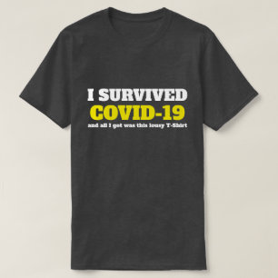 Camiseta Engraçado Dizer - Eu Sobrevivi Ao Covid 19 Corona