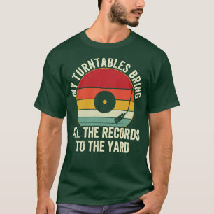 Camiseta Engraçado DJ Turntable Design Disc Jockey