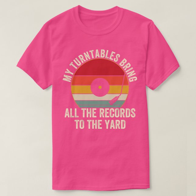 Camiseta Engraçado DJ Turntable Design Disc Jockey (Frente do Design)