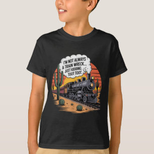 Camiseta Engraçado Do Trem Engraçado Apenas Brincando Para 