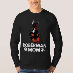 Camiseta Engraçado Doberman Mãe Arte Para Mulheres Cachorro
