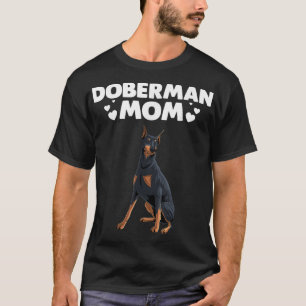 Camiseta Engraçado Doberman Mãe Arte Para Mulheres Menina