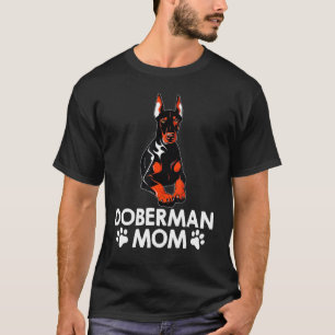 Camiseta Engraçado Doberman Mãe Arte Para Mulheres Meninas