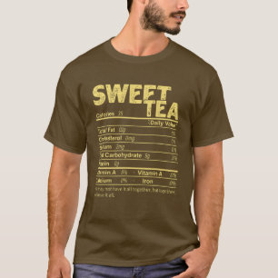Camiseta Engraçado doce Fatos de Nutrição do Chá Comida de