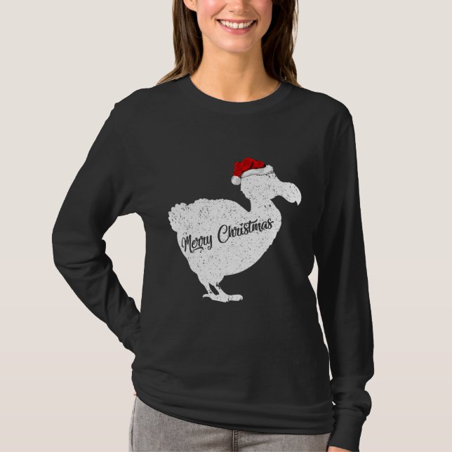 Camiseta Engraçado Dodo Bird Lover Xmas Santa Hat Dodo (Frente)
