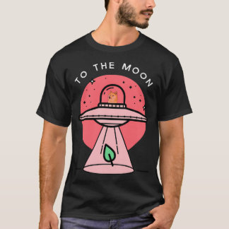 Camiseta Engraçado Dogecoin Ufo À Alienígena Do Cão Da Lua 