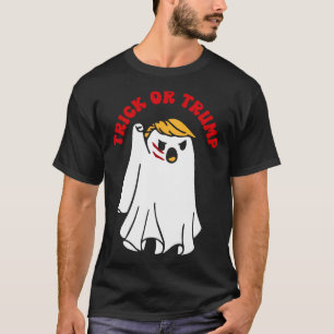 Camiseta Engraçado Donald Trump Ghost Combatendo Truque Ou