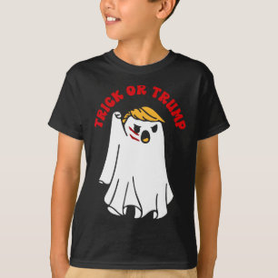 Camiseta Engraçado Donald Trump Ghost Combatendo Truque Ou