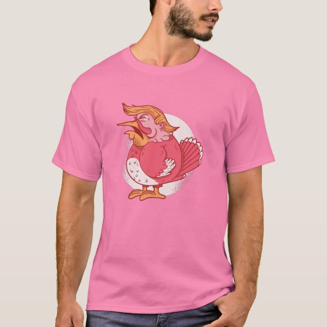 Camiseta engraçado donald trump graças a peru rosa (Frente)