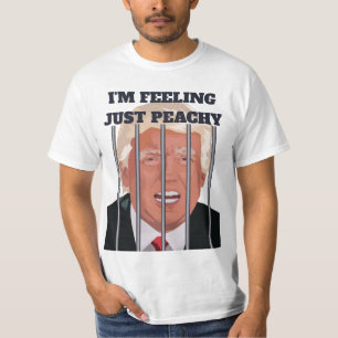 Camiseta Engraçado Donald Trump na prisão, humor de pêssego