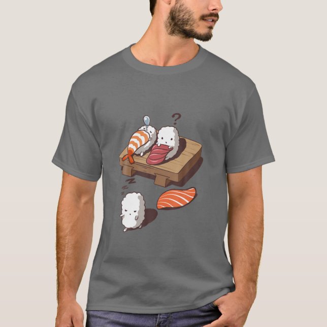 Camiseta , Engraçado Dormir Andando Sushi, Foodie Japonês (Frente)