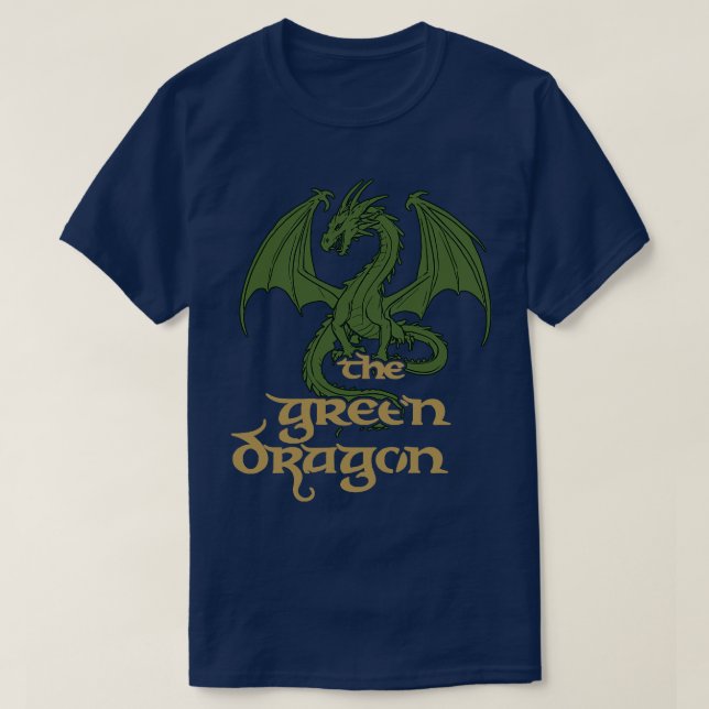 Camiseta Engraçado Dragão Verde Adora Dragões (Frente do Design)