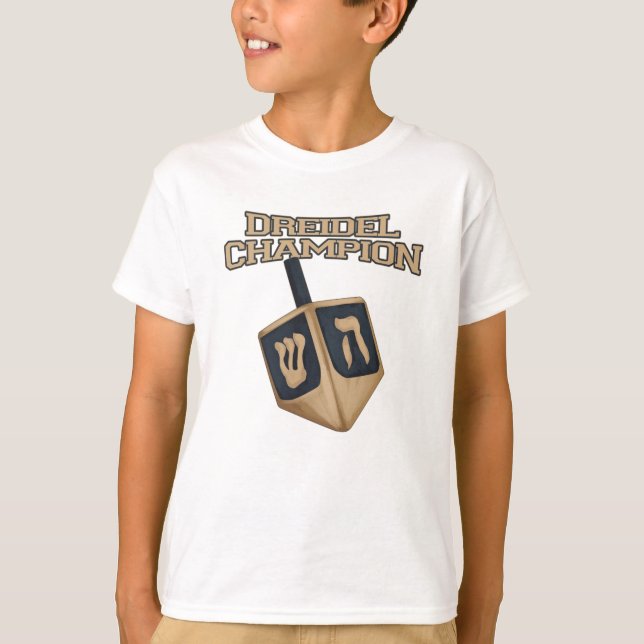 Camiseta Engraçado Dreidel Champion Família Hanukkah (Frente)