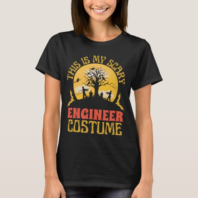 Camiseta Engraçado e assustador engenheiro Figurino Hallowe (Frente)
