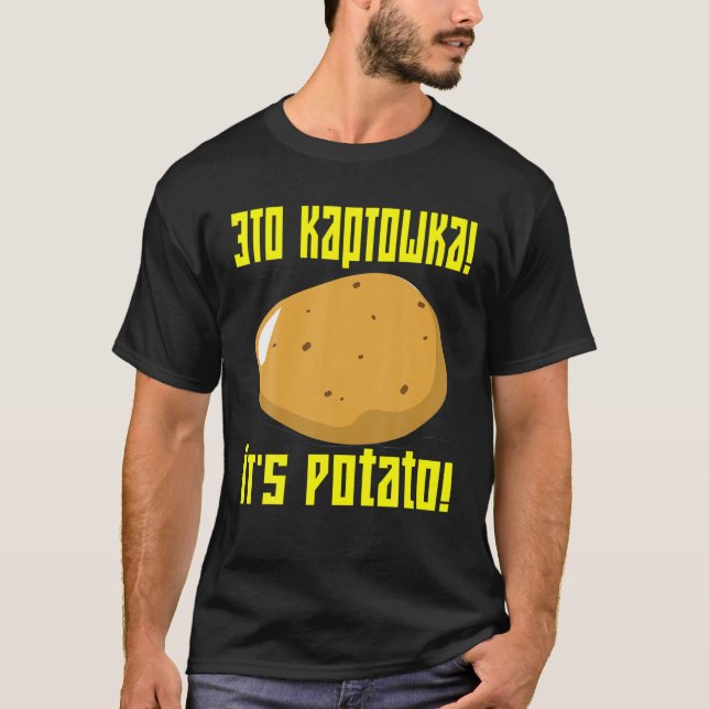 Camiseta Engraçado É Batata Desapontada Russo Tarde Noite (Frente)