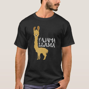 Camiseta Engraçado E Bonito Pajama Llama Cama Hora Do Pajam
