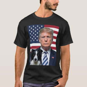 Camiseta Engraçado E Borda Collie Dog Onu, Eleição De Bande