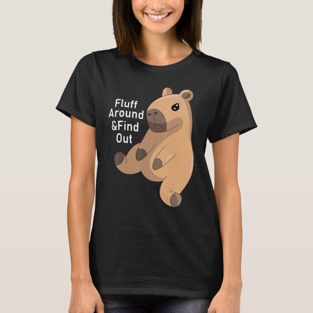 Camiseta Engraçado e descubra o meio de Capybara Capy (Frente)