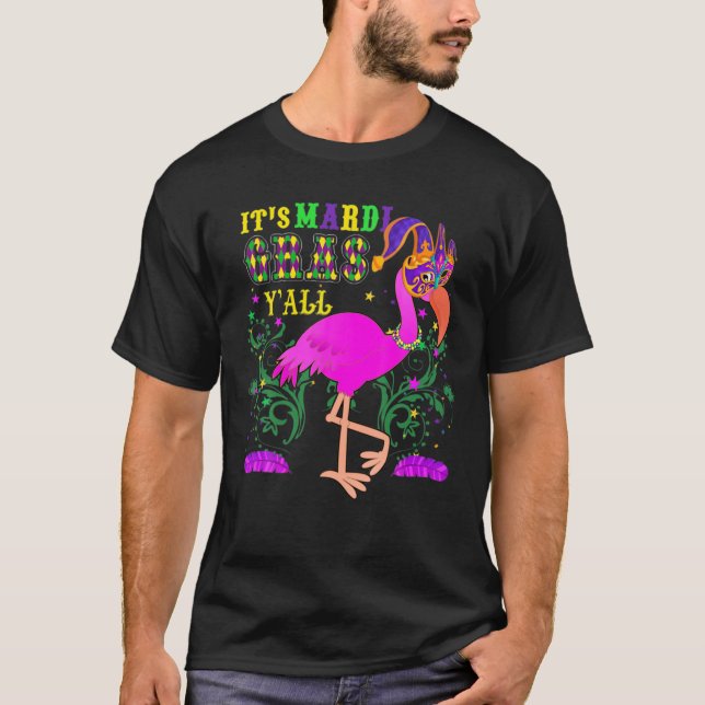 Camiseta Engraçado É Mardi Gras Y Flamingo Gift Idea Carn (Frente)
