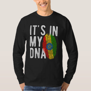Camiseta Engraçado é no meu DNA Etiopia bandeira Impressão