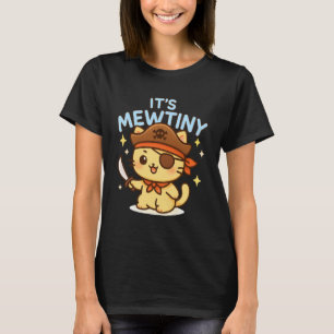 Camiseta Engraçado É o Gatinho Pirata Pun Piada de Pai