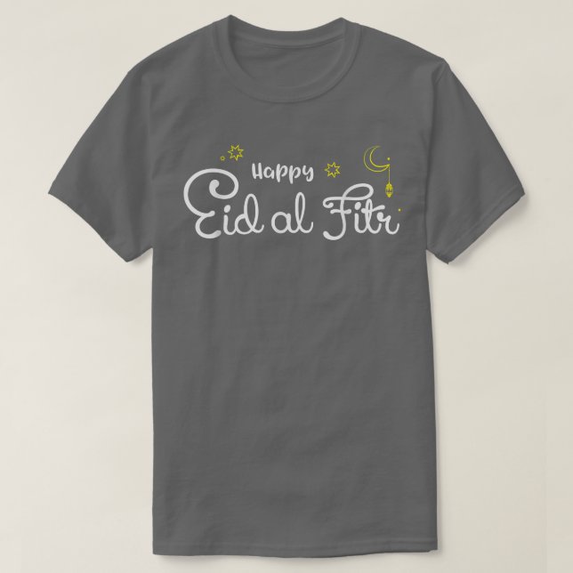 Camiseta Engraçado Eid alFitr Mubarak Citação Feliz Muçulma (Frente do Design)