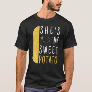 Camiseta Engraçado Ela É Minha Batata Doce Que Eu Sou Casal