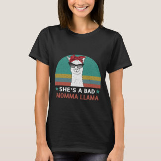 Camiseta Engraçado Ela é uma Má Mãe Llama Mama Gift