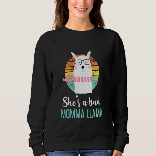 Camiseta Engraçado Ela é uma mãe ruim, Llama mamãe (Frente)