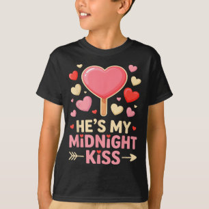 Camiseta Engraçado Ele É Meu Beijo Da Meia-Noite Do Dia Dos