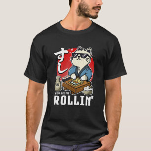 Camiseta Engraçado, Eles Me Veem Rollin Sushi Rolando Camis