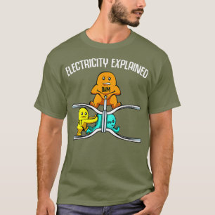 Camiseta Engraçado Eletricidade Explicada Nerd de Professor
