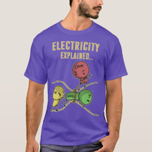 Camiseta Engraçado Eletricidade explicou Gráficos de Lei 