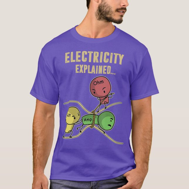Camiseta Engraçado Eletricidade explicou Gráficos de Lei Oh (Frente)